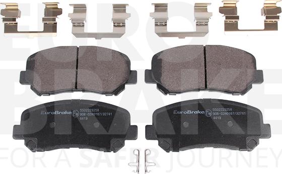 Eurobrake 5502223258 - Kit pastiglie freno, Freno a disco autozon.pro