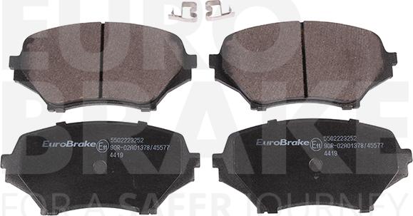 Eurobrake 5502223252 - Kit pastiglie freno, Freno a disco autozon.pro