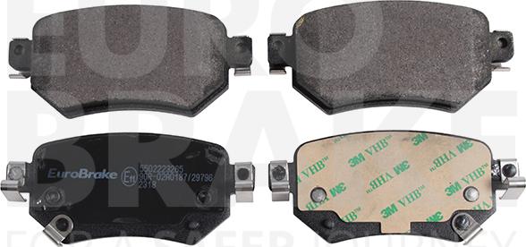 Eurobrake 5502223265 - Kit pastiglie freno, Freno a disco autozon.pro