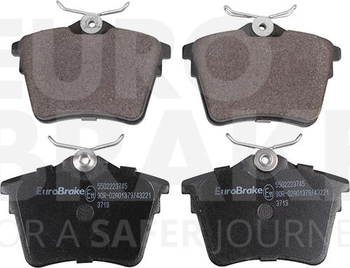 Eurobrake 5502223745 - Kit pastiglie freno, Freno a disco autozon.pro