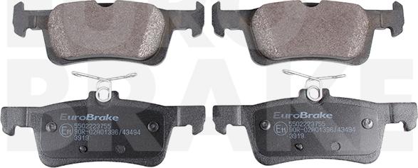 Eurobrake 5502223755 - Kit pastiglie freno, Freno a disco autozon.pro