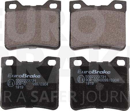 Eurobrake 5502223731 - Kit pastiglie freno, Freno a disco autozon.pro