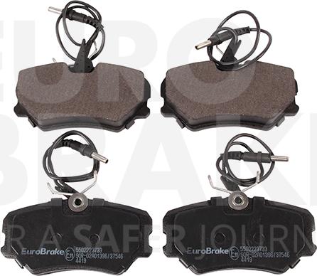 Eurobrake 5502223733 - Kit pastiglie freno, Freno a disco autozon.pro