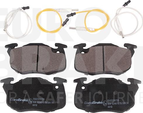 Eurobrake 5502223720 - Kit pastiglie freno, Freno a disco autozon.pro