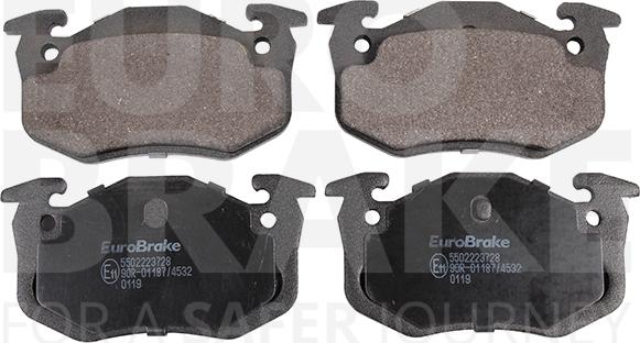 Eurobrake 5502223728 - Kit pastiglie freno, Freno a disco autozon.pro