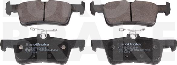 Eurobrake 5502222594 - Kit pastiglie freno, Freno a disco autozon.pro