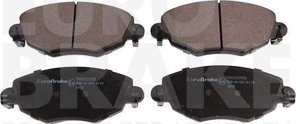 Eurobrake 5502222553 - Kit pastiglie freno, Freno a disco autozon.pro