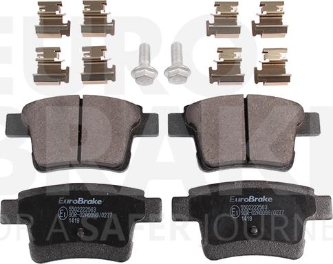 Eurobrake 5502222563 - Kit pastiglie freno, Freno a disco autozon.pro