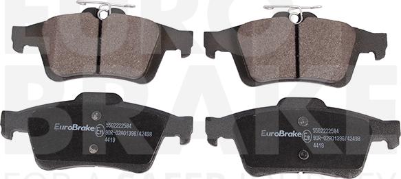 Eurobrake 5502222584 - Kit pastiglie freno, Freno a disco autozon.pro