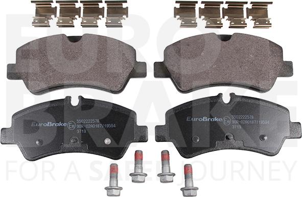 Eurobrake 5502222578 - Kit pastiglie freno, Freno a disco autozon.pro