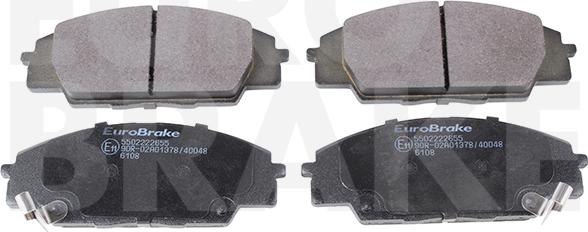 Eurobrake 5502222655 - Kit pastiglie freno, Freno a disco autozon.pro