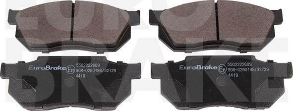 Eurobrake 5502222609 - Kit pastiglie freno, Freno a disco autozon.pro