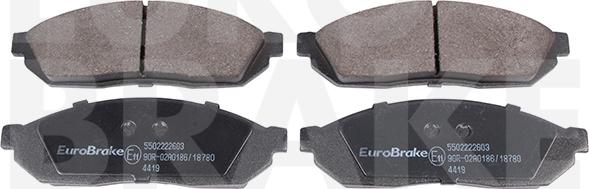 Eurobrake 5502222603 - Kit pastiglie freno, Freno a disco autozon.pro