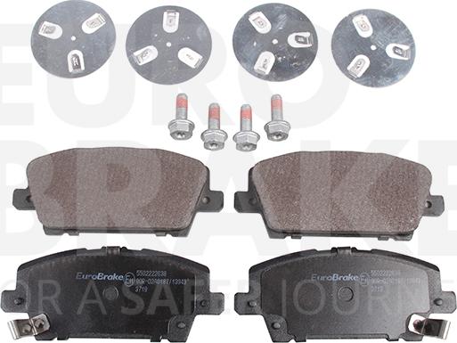 Eurobrake 5502222638 - Kit pastiglie freno, Freno a disco autozon.pro