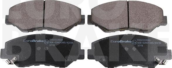 Eurobrake 5502222633 - Kit pastiglie freno, Freno a disco autozon.pro