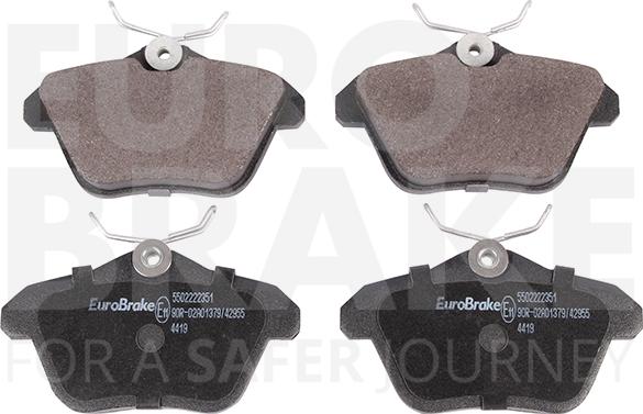 Eurobrake 5502222351 - Kit pastiglie freno, Freno a disco autozon.pro