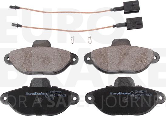 Eurobrake 5502222385 - Kit pastiglie freno, Freno a disco autozon.pro