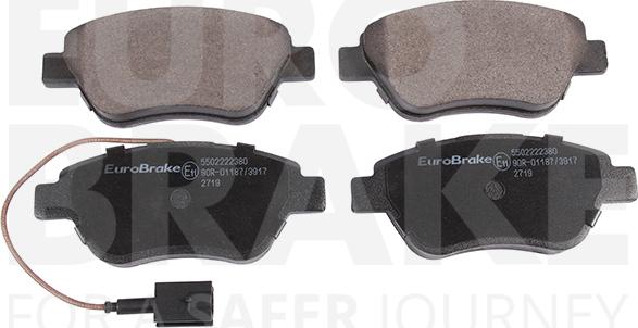 Eurobrake 5502222380 - Kit pastiglie freno, Freno a disco autozon.pro