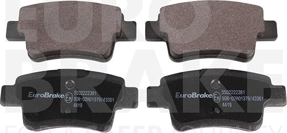 Eurobrake 5502222381 - Kit pastiglie freno, Freno a disco autozon.pro