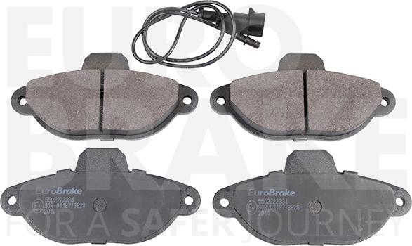 Eurobrake 5502222334 - Kit pastiglie freno, Freno a disco autozon.pro