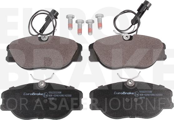 Eurobrake 5502222336 - Kit pastiglie freno, Freno a disco autozon.pro