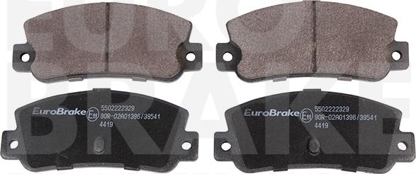 Eurobrake 5502222329 - Kit pastiglie freno, Freno a disco autozon.pro