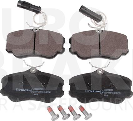 Eurobrake 5502222328 - Kit pastiglie freno, Freno a disco autozon.pro