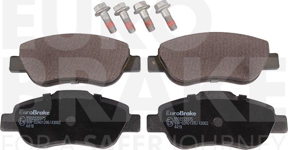 Eurobrake 5502222375 - Kit pastiglie freno, Freno a disco autozon.pro