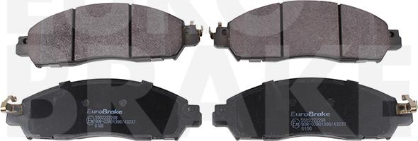 Eurobrake 5502222298 - Kit pastiglie freno, Freno a disco autozon.pro