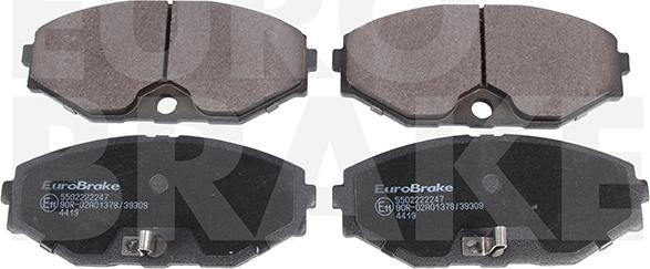 Eurobrake 5502222247 - Kit pastiglie freno, Freno a disco autozon.pro