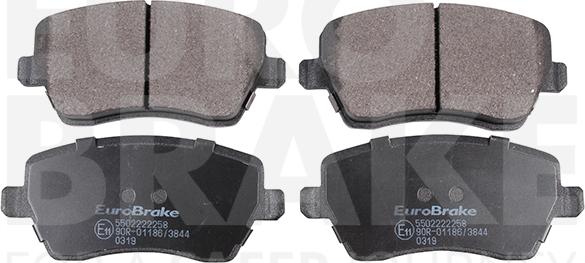 Eurobrake 5502222258 - Kit pastiglie freno, Freno a disco autozon.pro