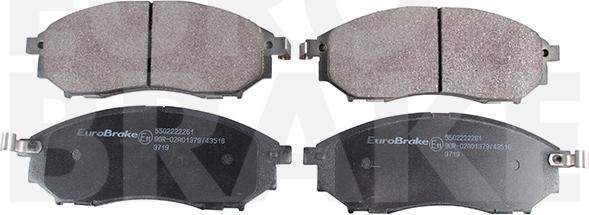 Eurobrake 5502222261 - Kit pastiglie freno, Freno a disco autozon.pro