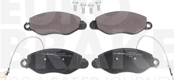 Eurobrake 5502222263 - Kit pastiglie freno, Freno a disco autozon.pro