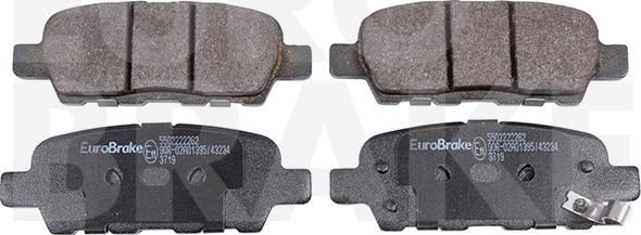 Eurobrake 5502222262 - Kit pastiglie freno, Freno a disco autozon.pro