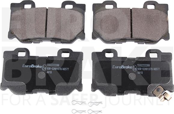 Eurobrake 5502222288 - Kit pastiglie freno, Freno a disco autozon.pro