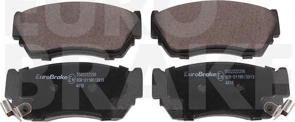 Eurobrake 5502222236 - Kit pastiglie freno, Freno a disco autozon.pro