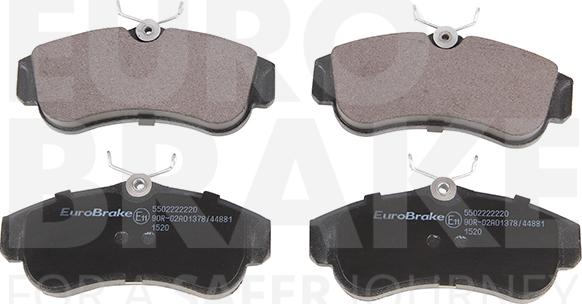 Eurobrake 5502222220 - Kit pastiglie freno, Freno a disco autozon.pro