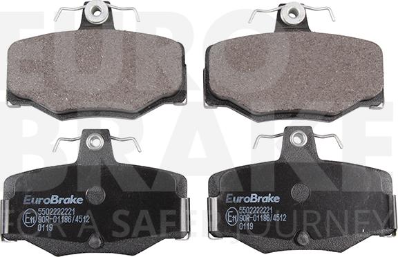 Eurobrake 5502222221 - Kit pastiglie freno, Freno a disco autozon.pro