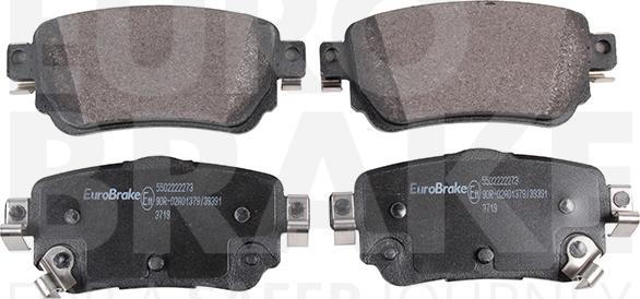 Eurobrake 5502222273 - Kit pastiglie freno, Freno a disco autozon.pro