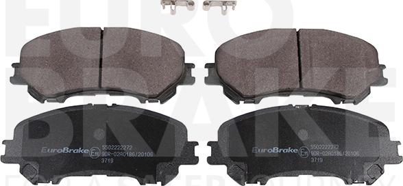 Eurobrake 5502222272 - Kit pastiglie freno, Freno a disco autozon.pro