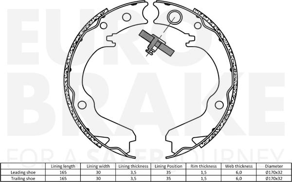 Eurobrake 58492744646 - Kit ganasce freno autozon.pro