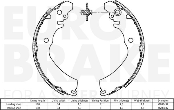 Eurobrake 58492730568 - Kit ganasce freno autozon.pro