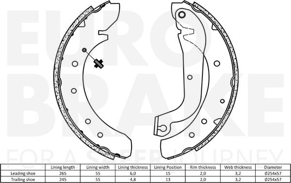 Eurobrake 58492723480 - Kit ganasce freno autozon.pro