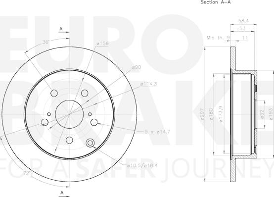 Eurobrake 58153145136 - Discofreno autozon.pro