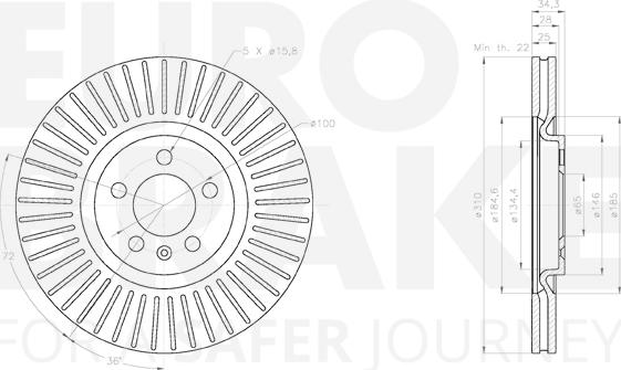 Eurobrake 58153147165 - Discofreno autozon.pro