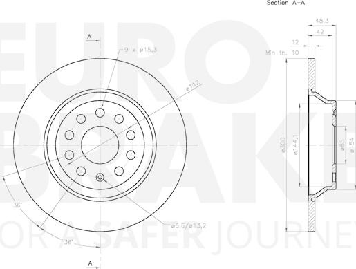 Eurobrake 58153147160 - Discofreno autozon.pro