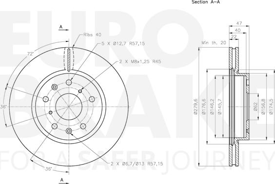 Eurobrake 5815315218 - Discofreno autozon.pro