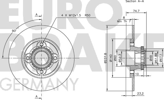 Eurobrake 5815313944 - Discofreno autozon.pro