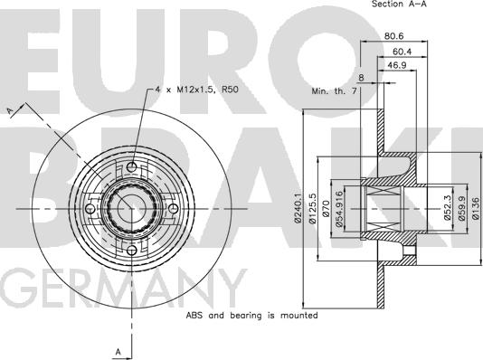 Eurobrake 5815313964 - Discofreno autozon.pro