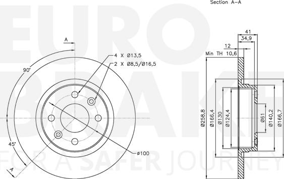 Eurobrake 5815313939 - Discofreno autozon.pro